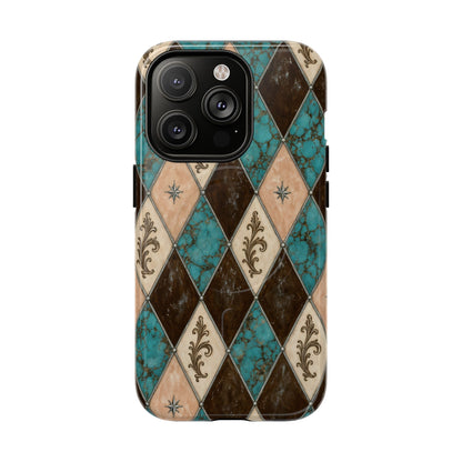 Turquoise Harlequin Magnetic Case