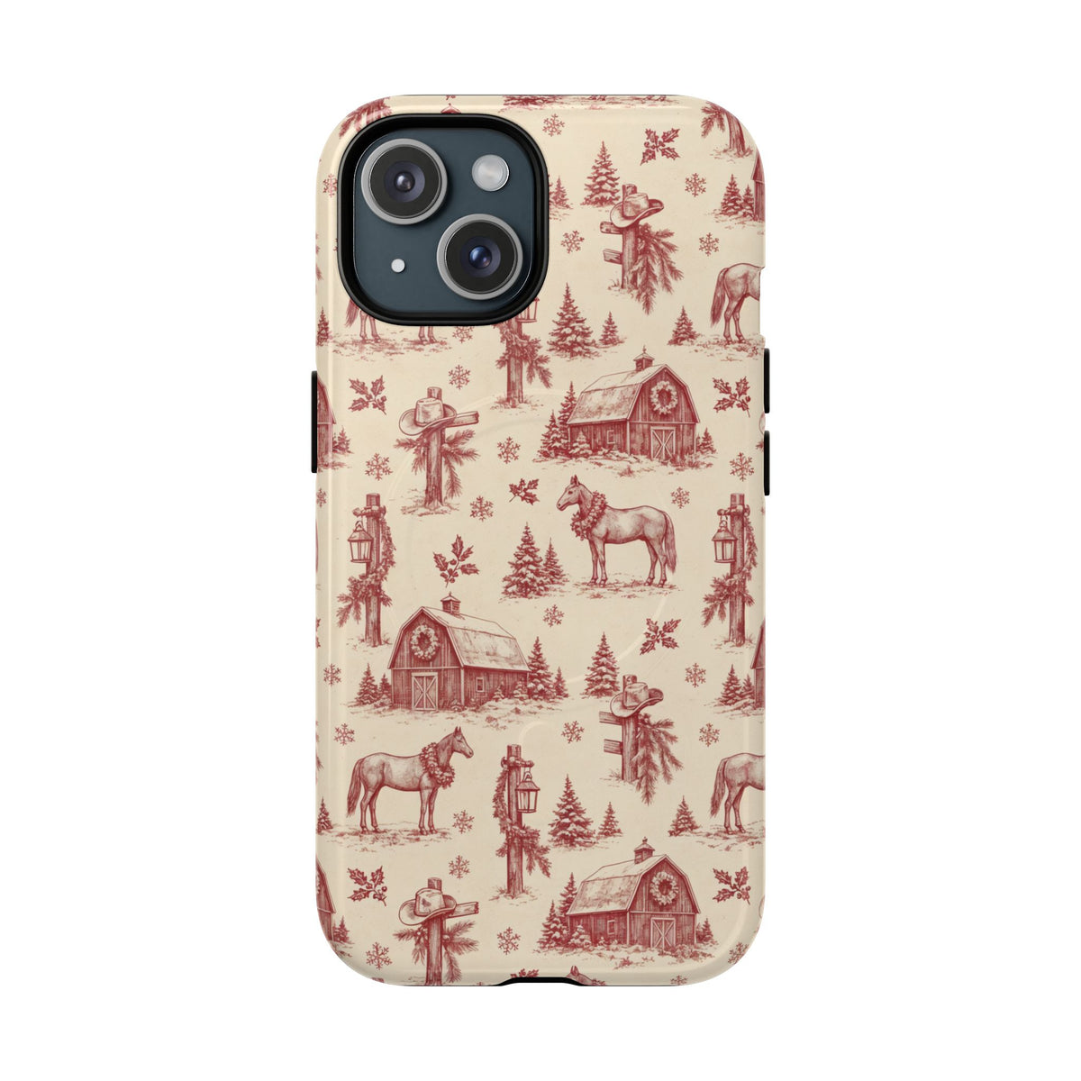 Christmas Toile Magnetic Case