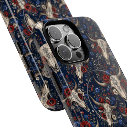Patriotic Floral Skulls Magnetic Case