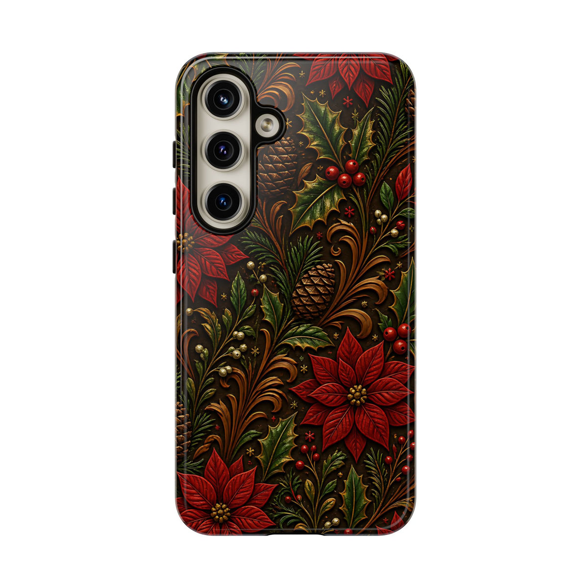Carved Christmas Holly Tough Case