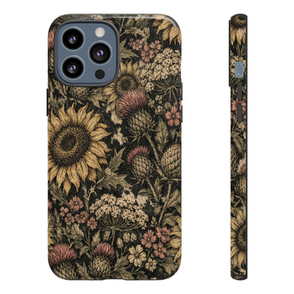 Cowhide Sunflower Thistles Tough Case