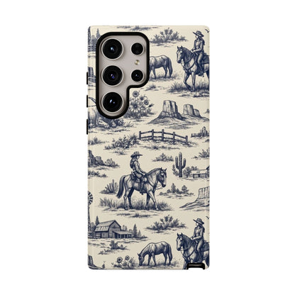 Western Toile Navy Tough Case