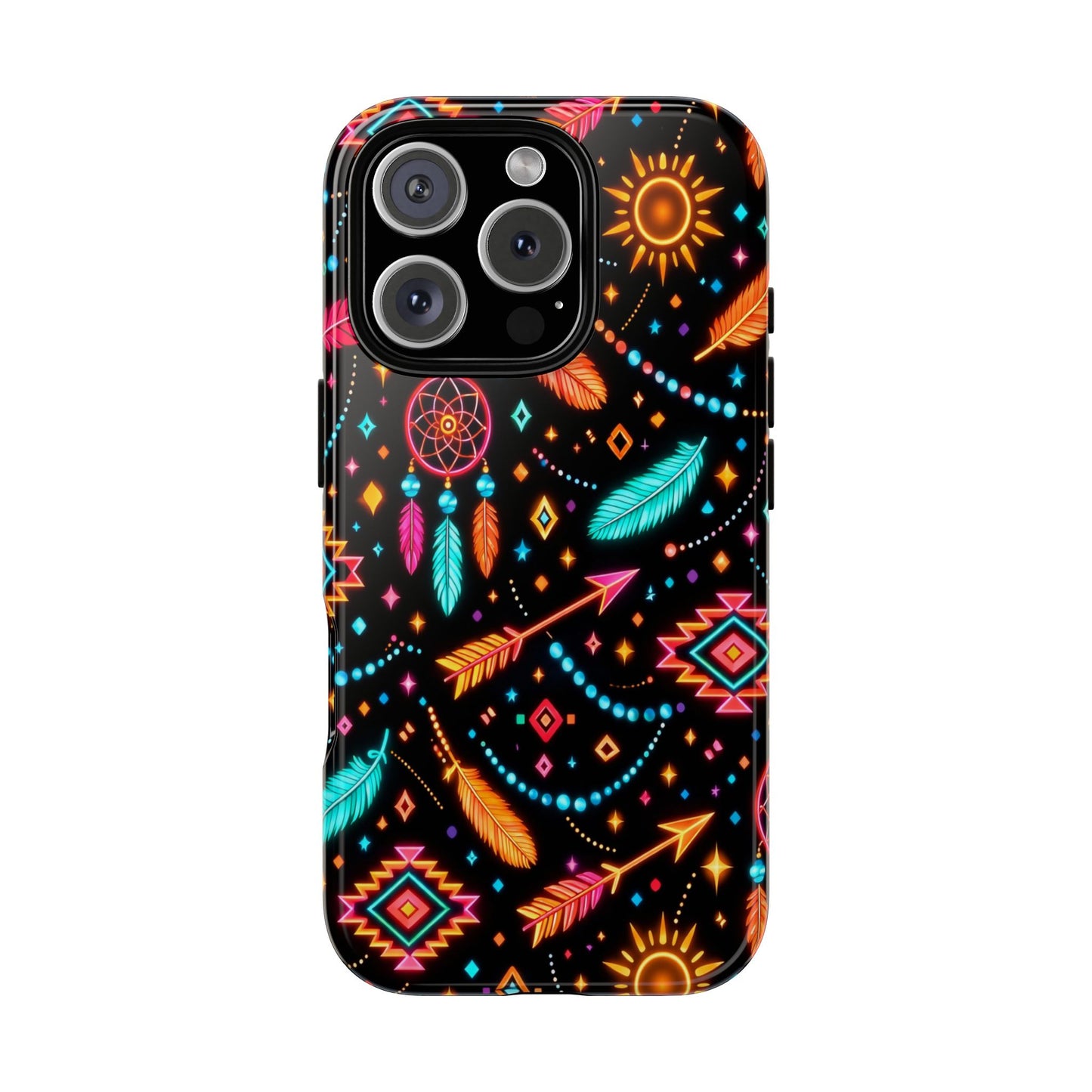 Neon Aztec Feather Tough Case