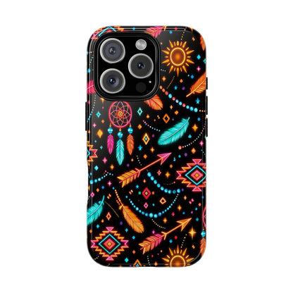 Neon Aztec Feather Tough Case