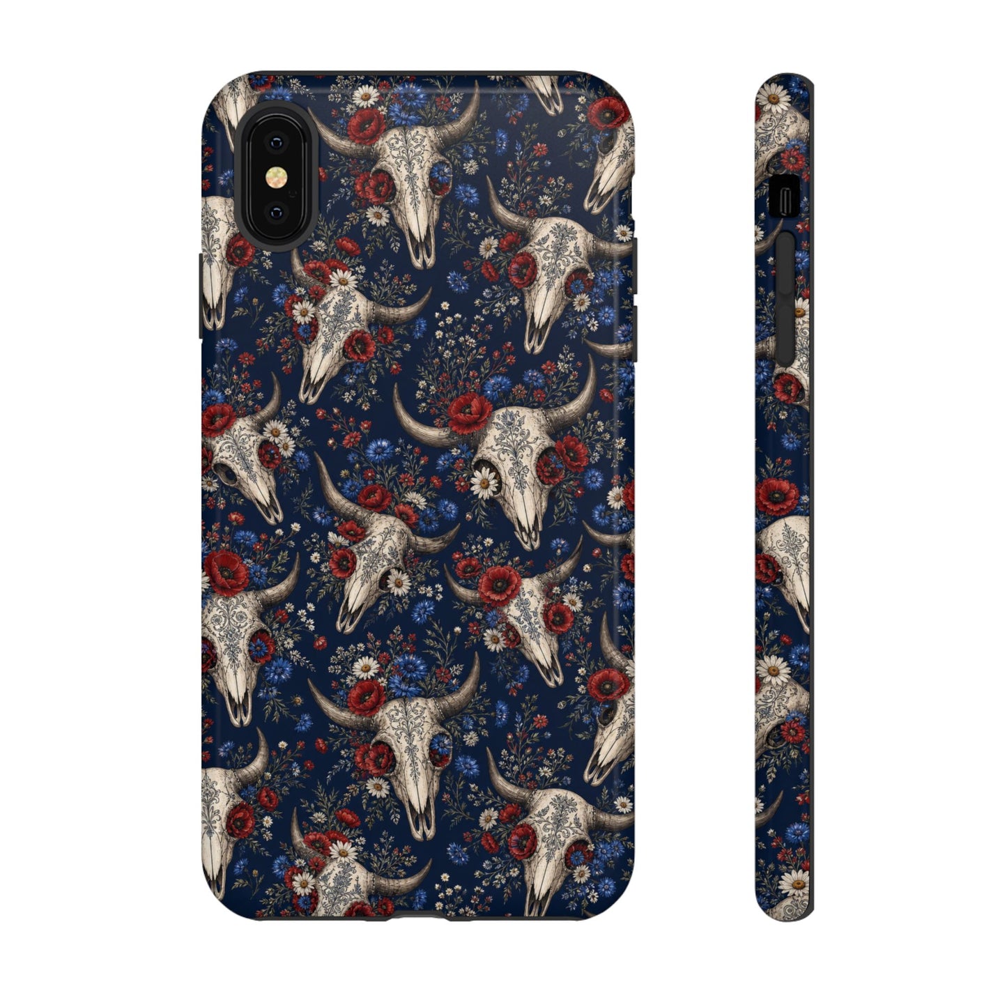 Patriotic Floral Skulls Tough Case