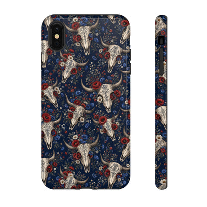 Patriotic Floral Skulls Tough Case