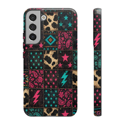 Neon Cowhide Patchwork Tough Case