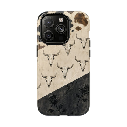 Bull Skull Rose Magnetic Case