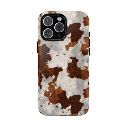Brown Cowhide Tough Phone Case