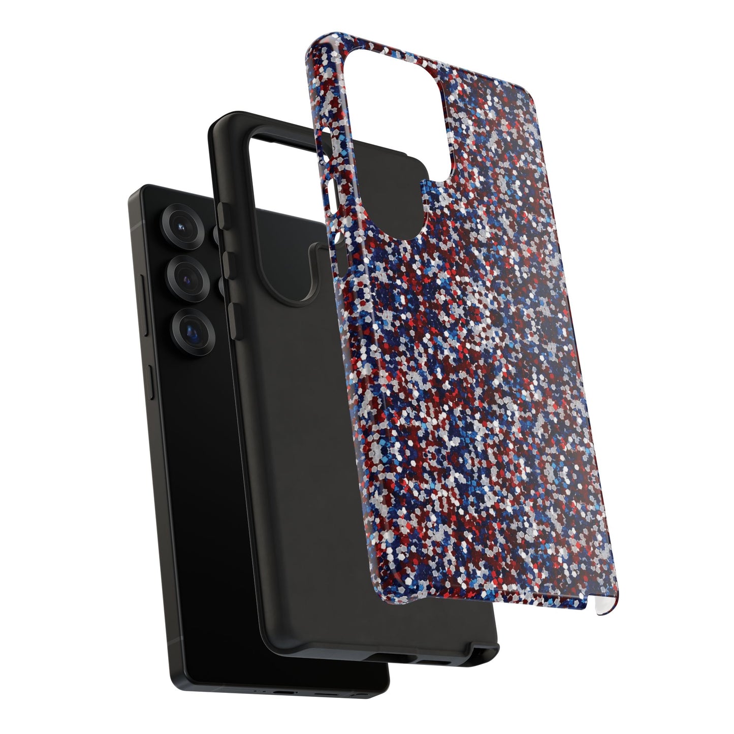 Red White Blue Glitter Tough Phone Case