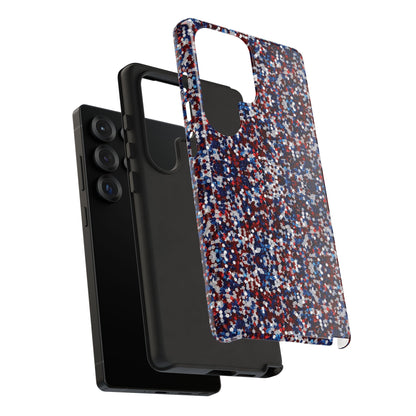 Red White Blue Glitter Tough Phone Case