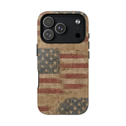 Burlap Flag Magnetic Case