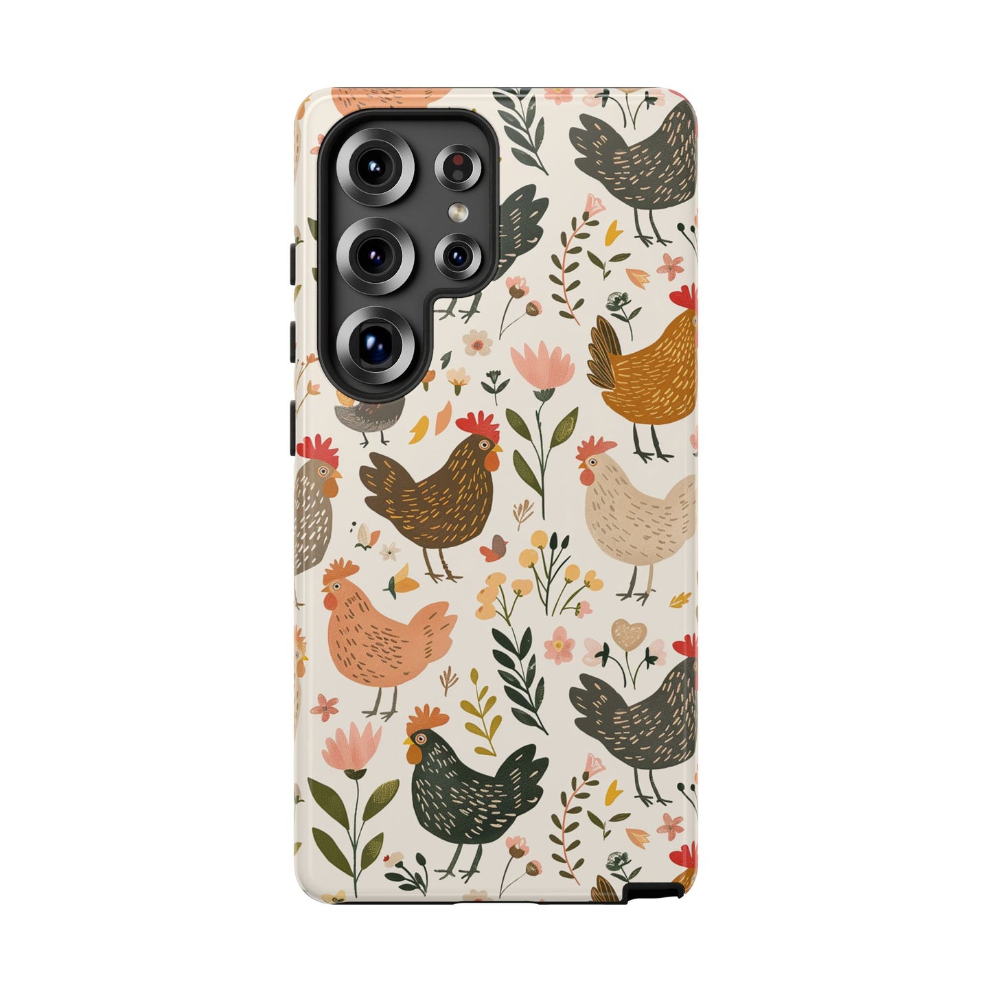 Floral Chickens Tough Phone Case