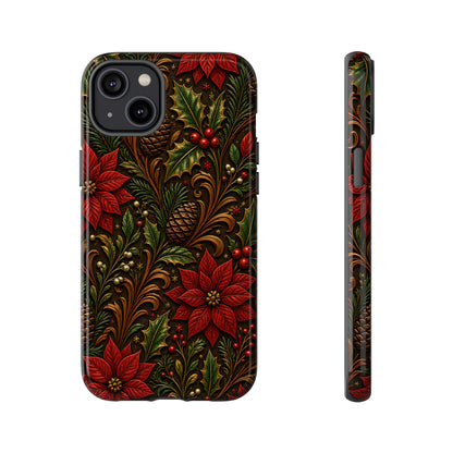 Carved Christmas Holly Tough Case