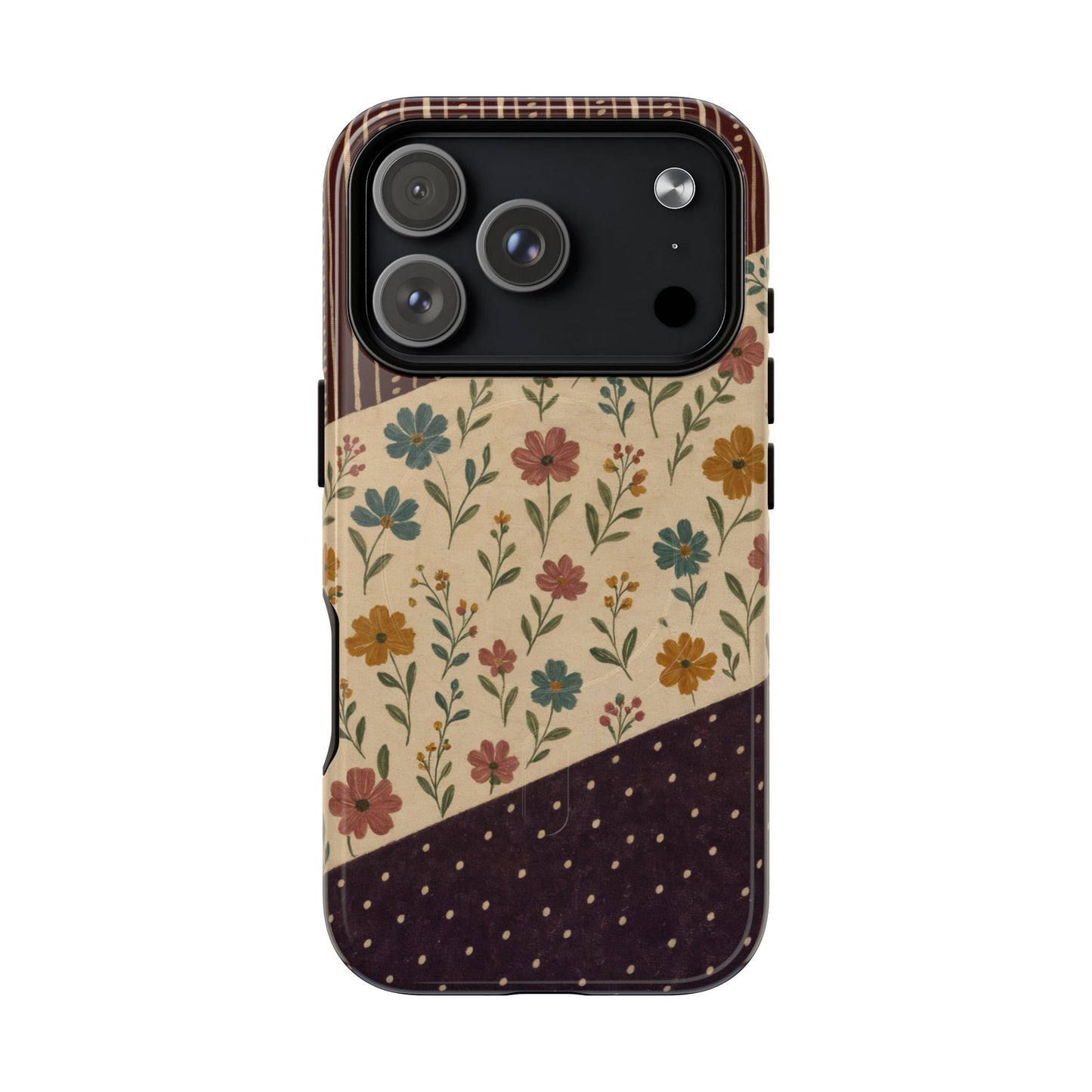 Fall Floral Stripe Magnetic Case