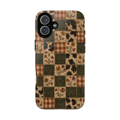 Autumn Plaid Patchwork Magnetic Case