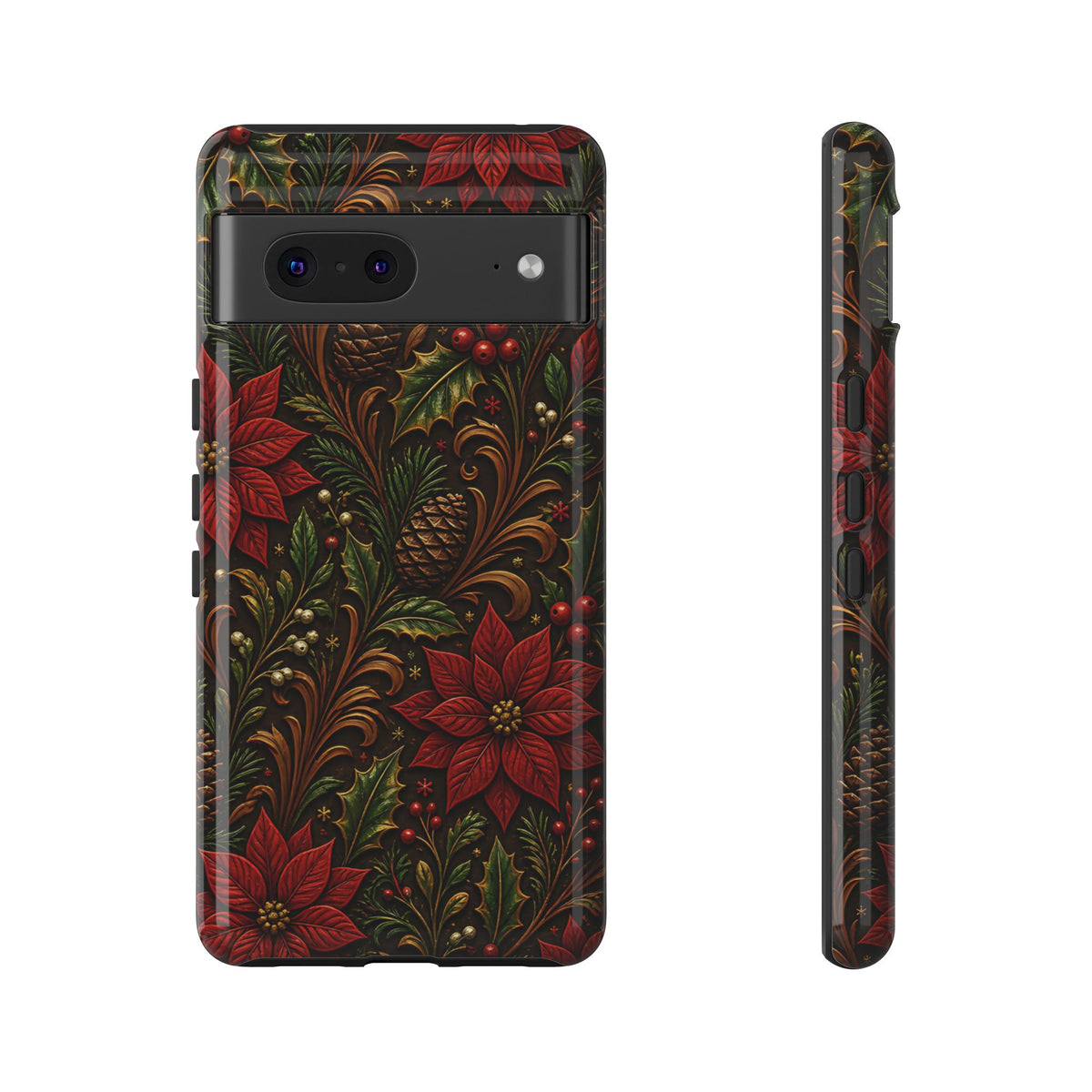 Carved Christmas Holly Tough Case