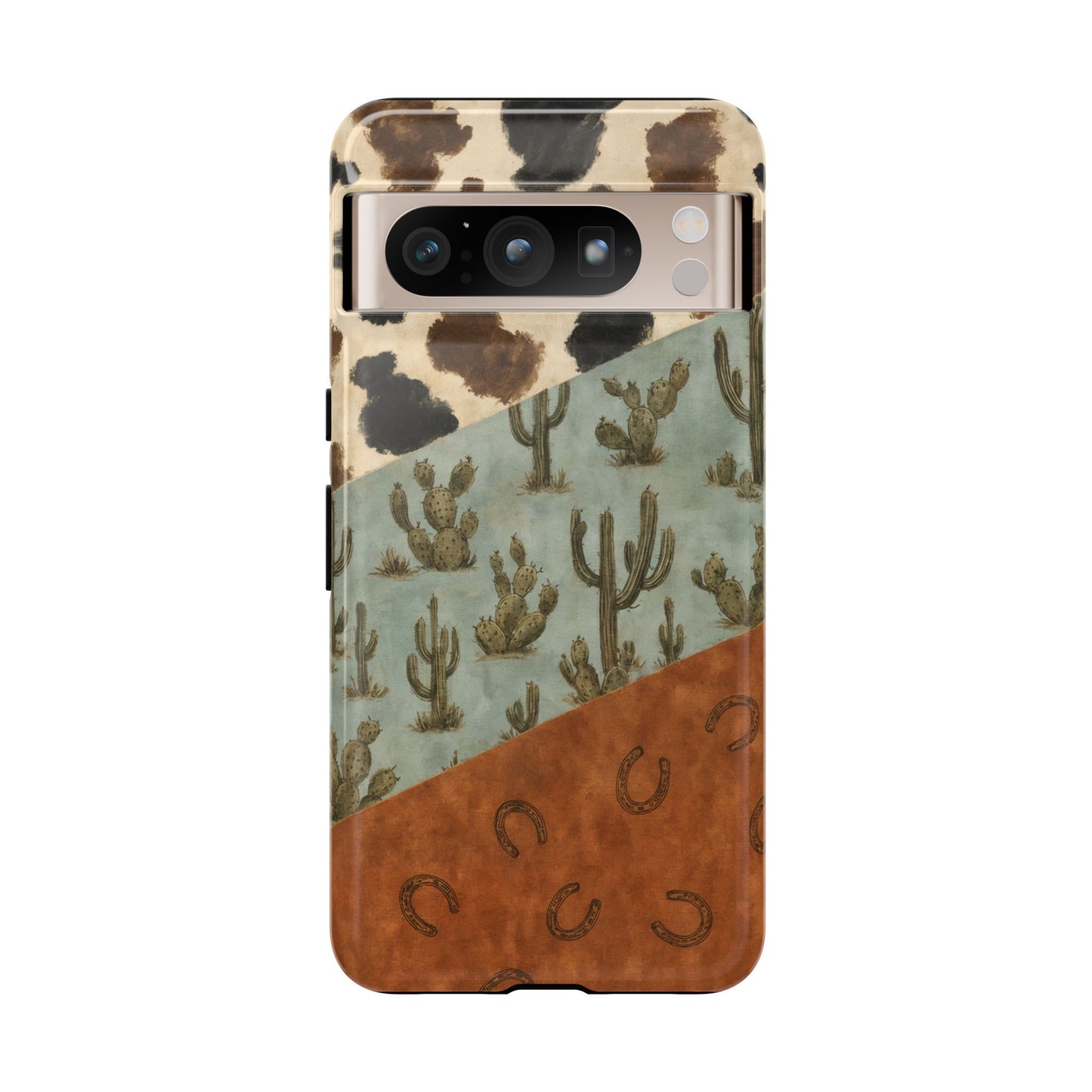 Cowhide Turquoise Cactus Tough Case