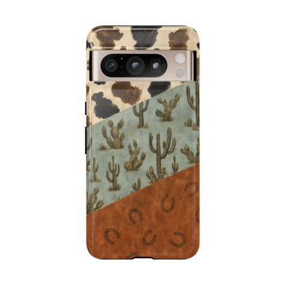 Cowhide Turquoise Cactus Tough Case