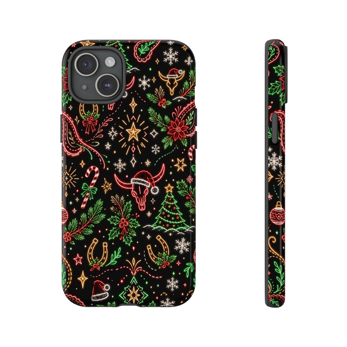 Neon Christmas Skulls Tough Case