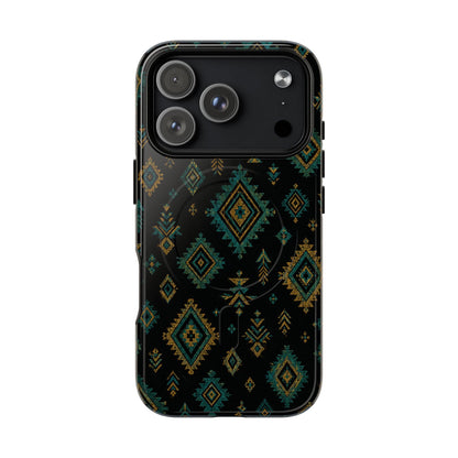Turquoise Gold Aztec Magnetic Case