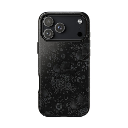 Western Noir Floral Hats Tough Case