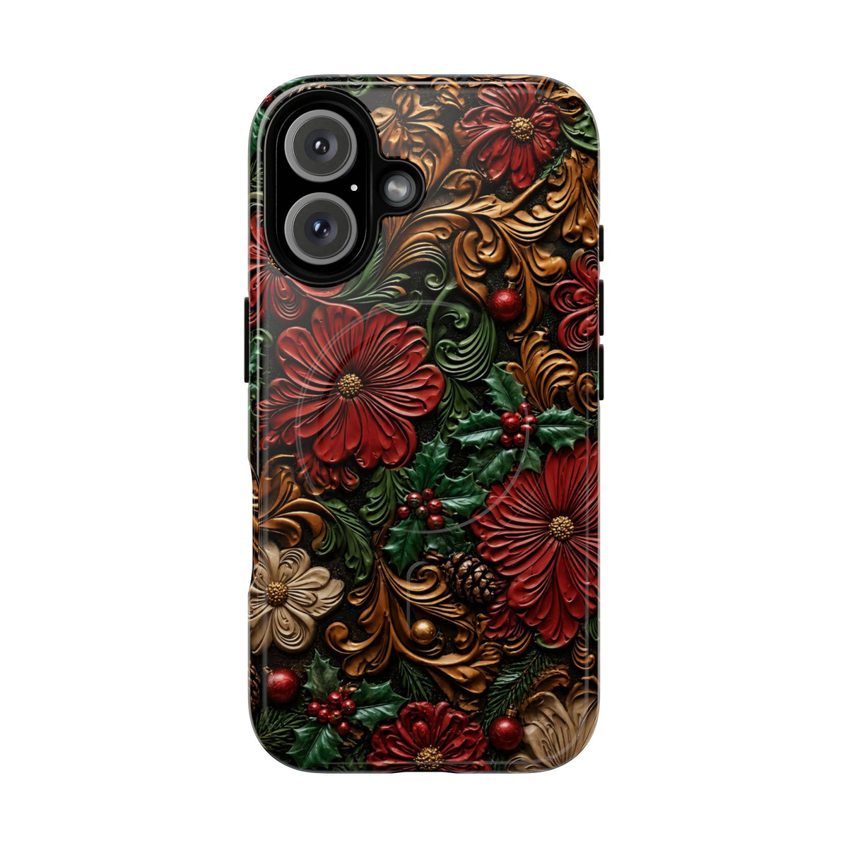 Tooled Christmas Blooms Magnetic Case