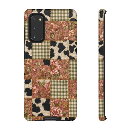 Cowhide Floral Quilt Tough Case