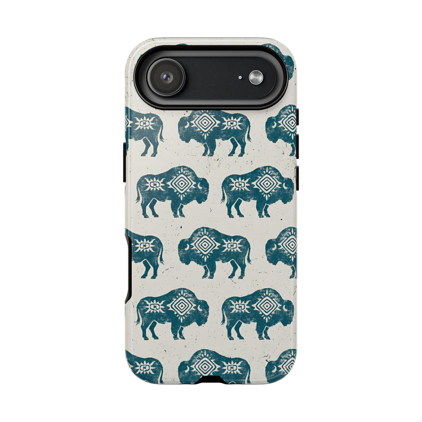 Teal Aztec Buffalo Tough Phone Case