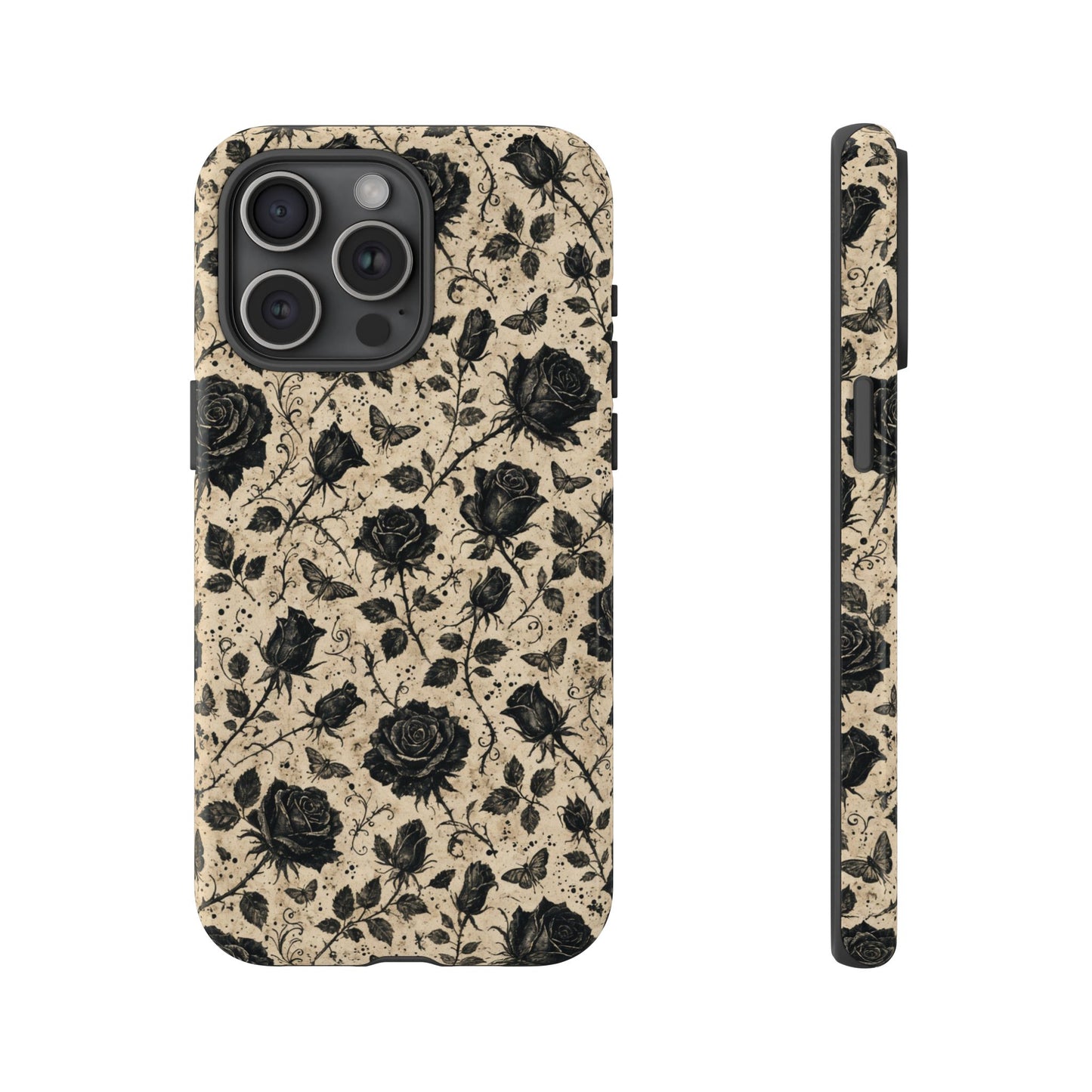 Black Rose Bone Tough Case