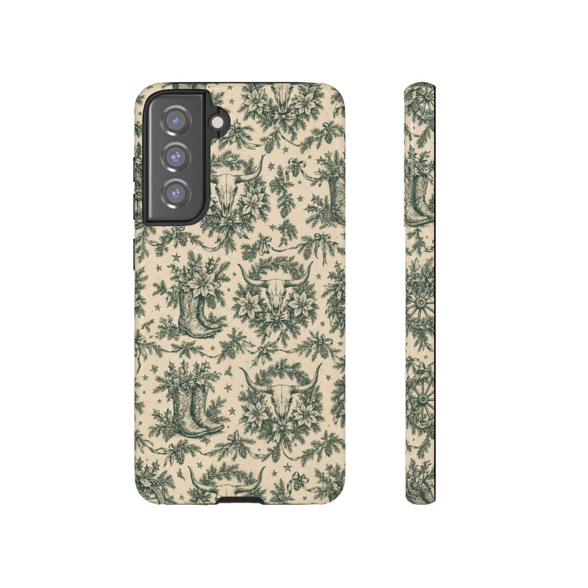 Longhorn Holiday Toile Tough Case