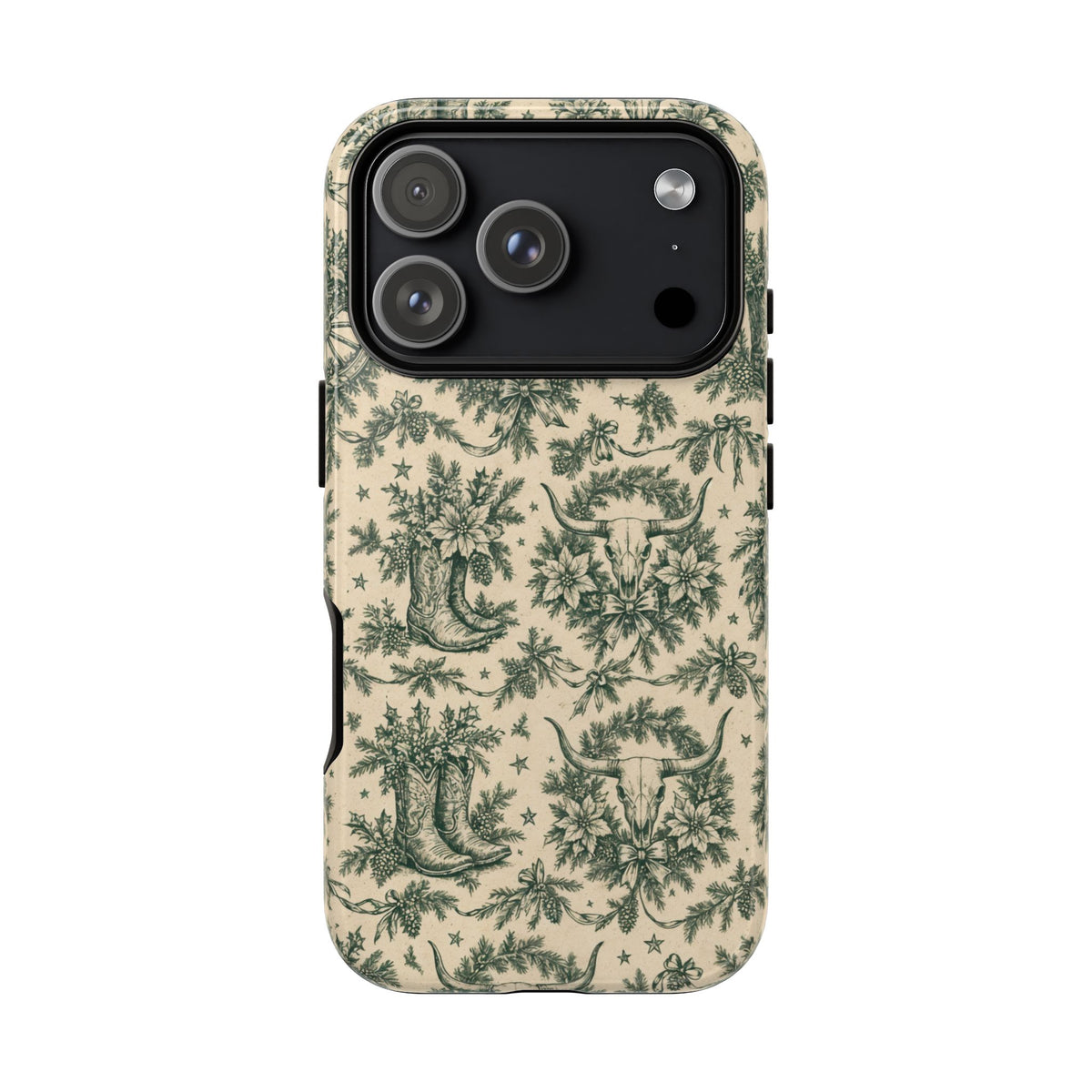 Longhorn Holiday Toile Tough Case