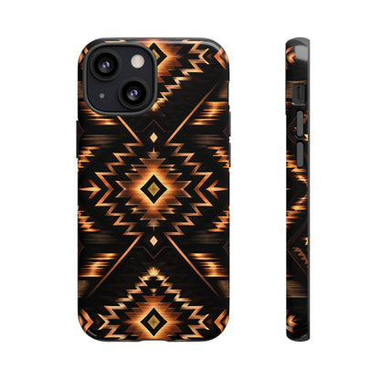 Black Gold Aztec Rug Tough Case