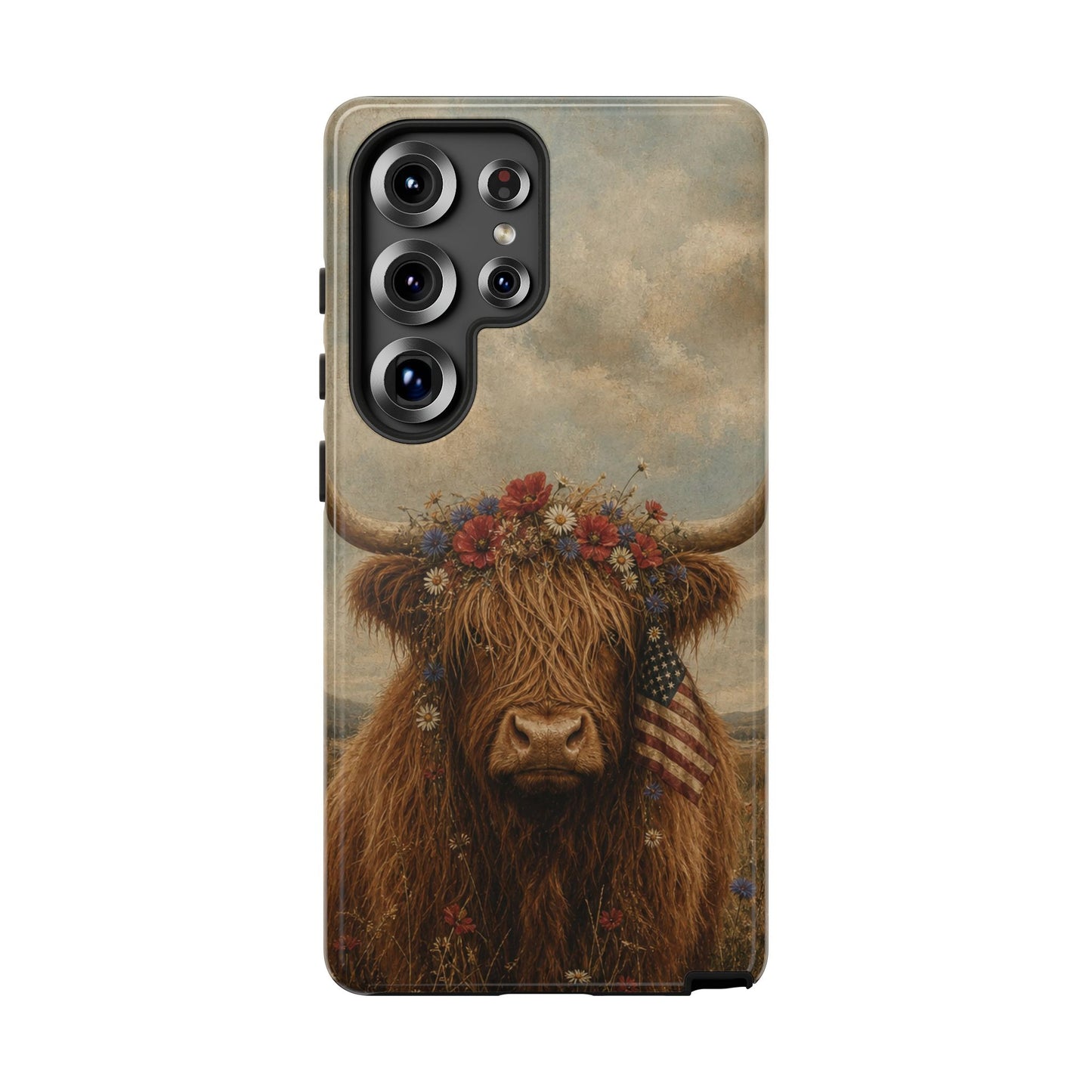 Patriotic Highland Cow Tough Case