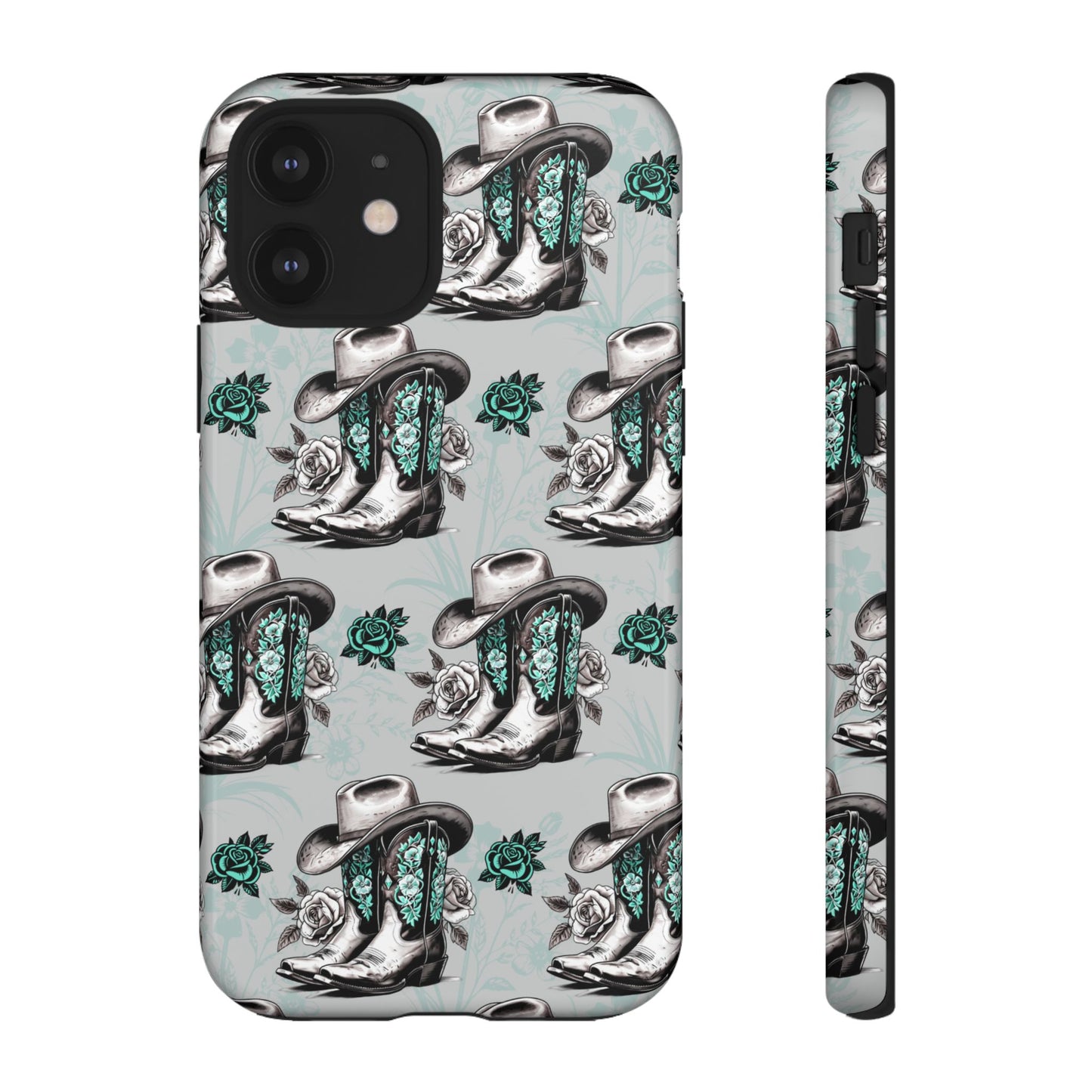 Teal Floral Boots Tough Case