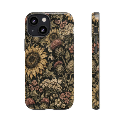 Cowhide Sunflower Thistles Tough Case