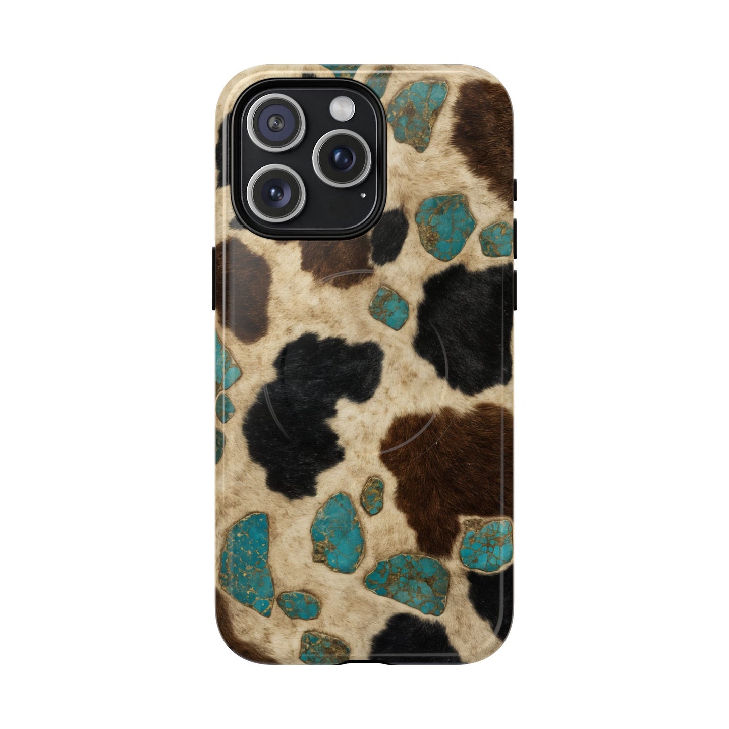 Turquoise Cowhide Magnetic Case