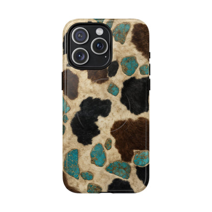 Turquoise Cowhide Magnetic Case