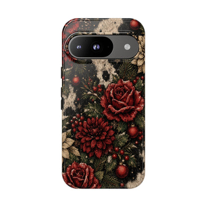 Cowhide Christmas Roses Tough Case