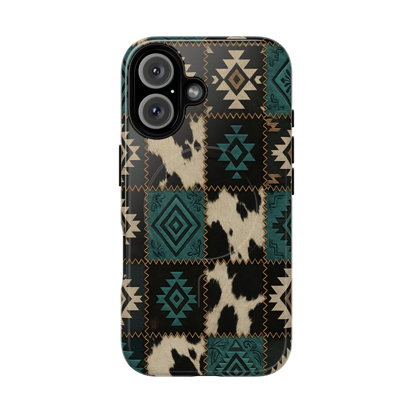 Turquiose Aztec Patchwork Magnetic Case