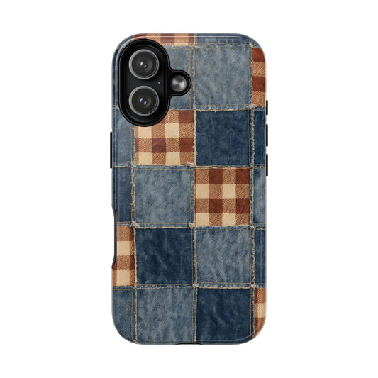 Denim Patchwork Magnetic Case