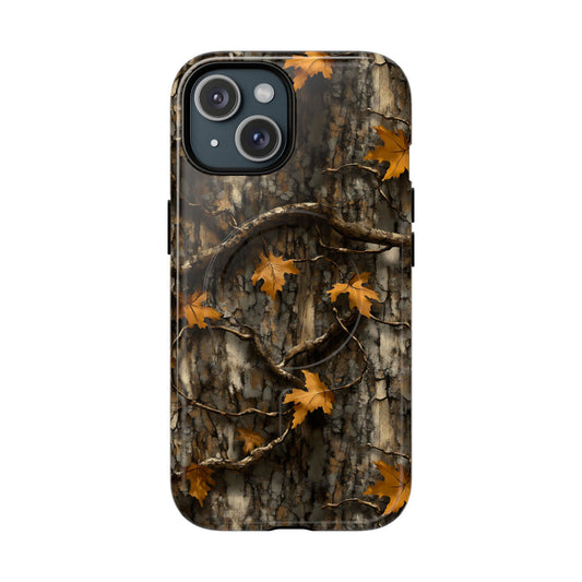 Orange Leaf Tree Camo Magnetic Case