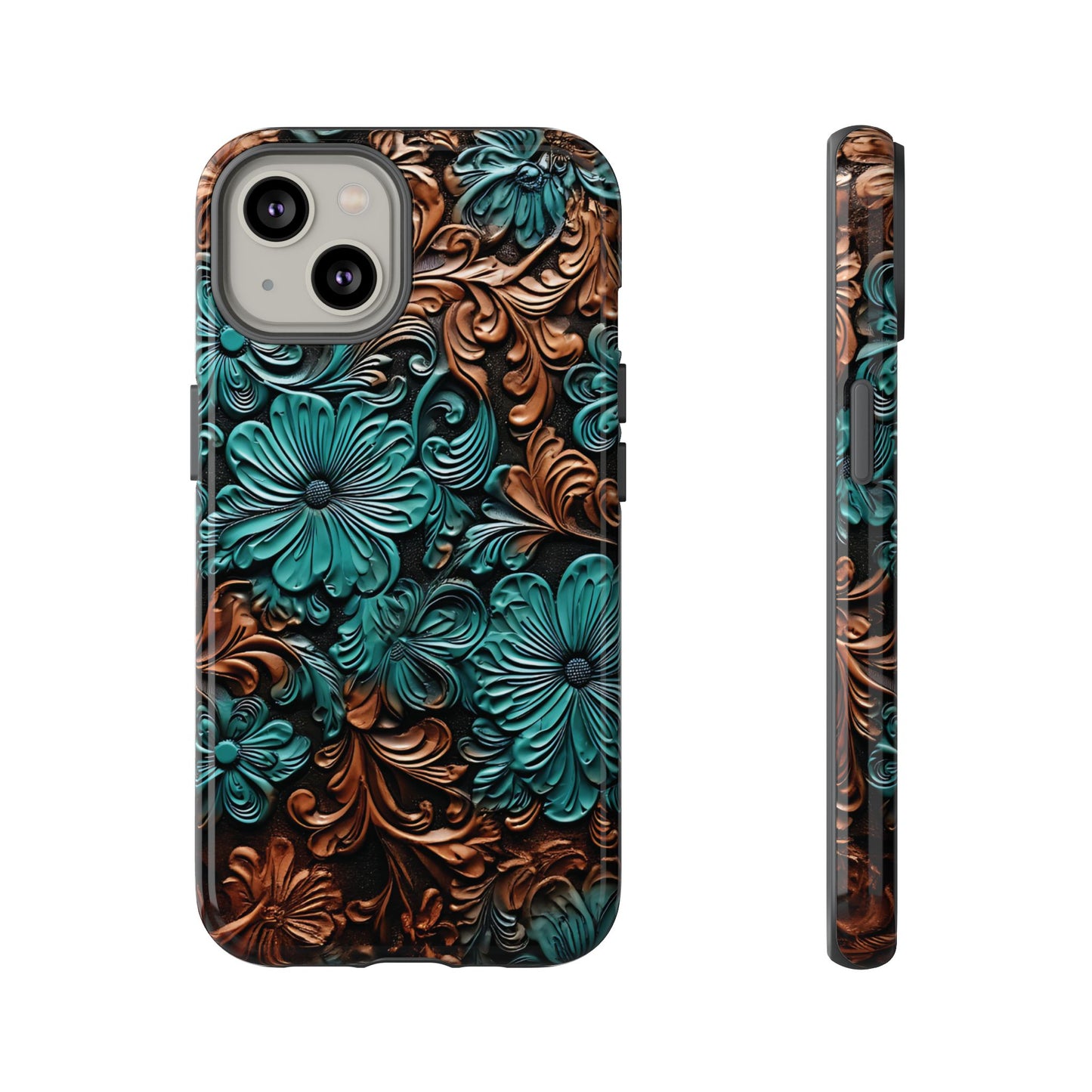 Faux Tooled Floral Tough Case