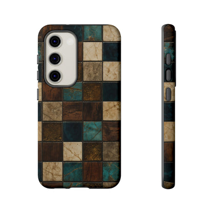Teal Walnut Tile Tough Case