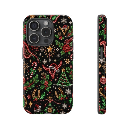 Neon Christmas Skulls Tough Case