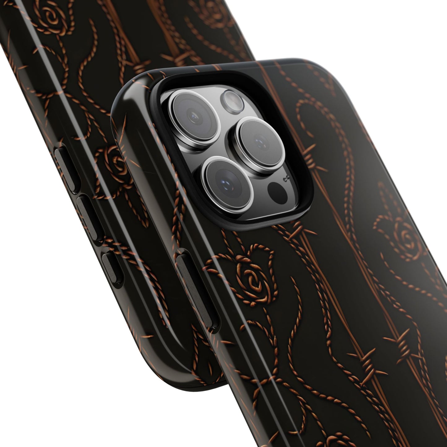 Black Copper Vine Stitch Tough Phone Case