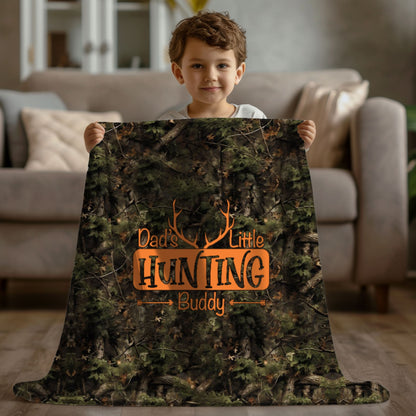 Dad's Little Hunting Buddy Camo Blanket