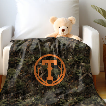 Antler Monogram Camo Blanket