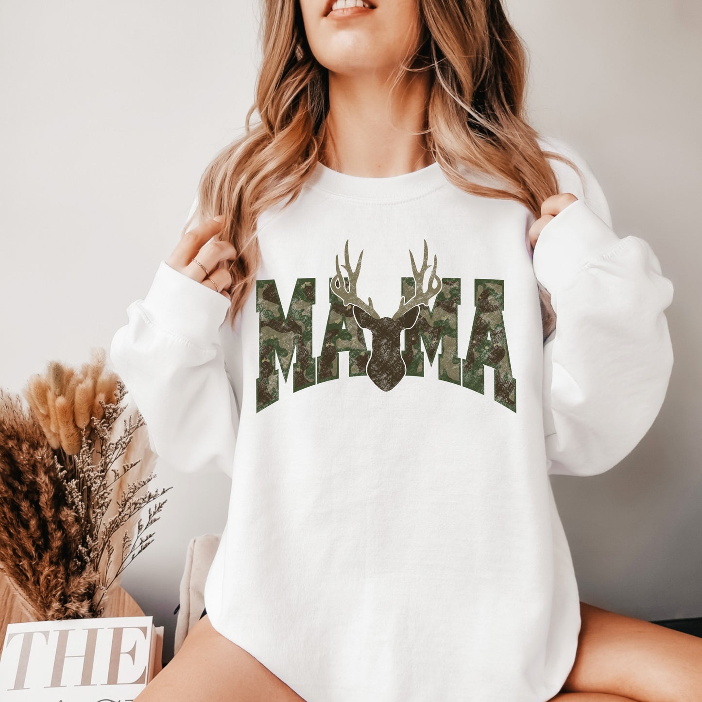 Camo Deer Mama Crew Sweatshirt