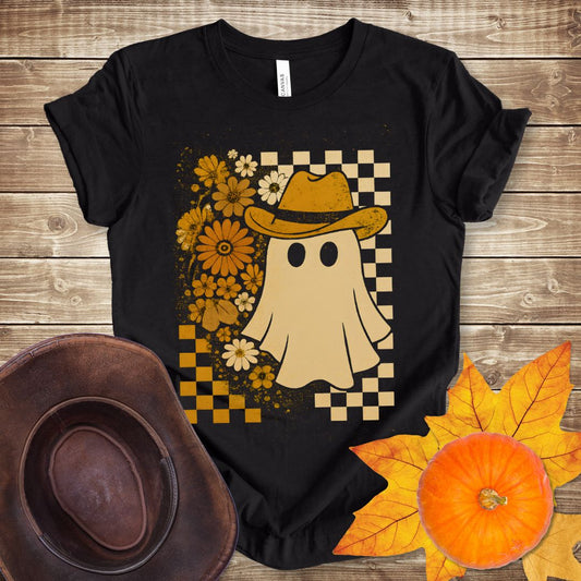 Checker Floral Cowboy Ghost T-shirt